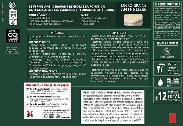 V33 PEINTURE - Vernis anti-derapant 0.75 L - large