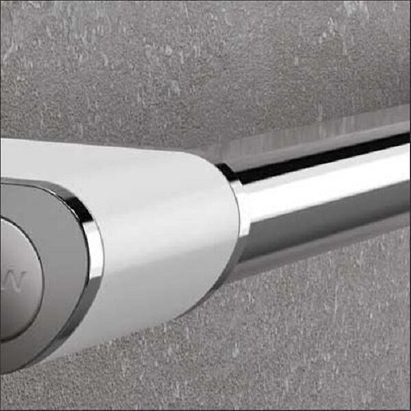 AKW - Barre d'appui ONYX 2 en aluminium - Longueur : 450 mm - chromé brillant et blanc mat - large