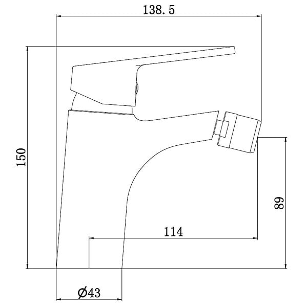 ESSEBAGNO - Full mitigeur bidet gris gun métal - large