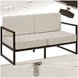 TECTAKE - Canapé de jardin COMOSA 2 places avec rembourrage épais marron/beige - vignette