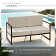 TECTAKE - Canapé de jardin COMOSA 2 places avec rembourrage épais marron/beige - vignette