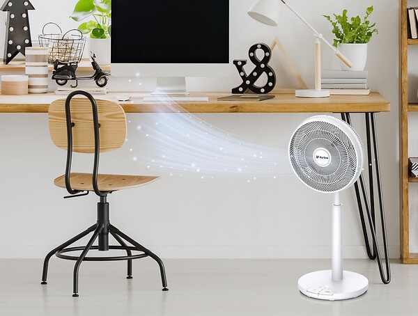 PURLINE - Ventilateur de sol DC avec batterie et 9 pales - large