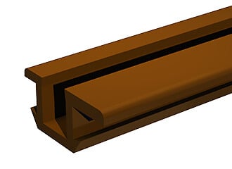 MANTION - Rail Pico PVC rainuré 25 - Longueur 3 m - Marron - MANTION - 25/300M - large