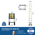 HOSTRÃ–M - Echelle telescopique 4,1m TELESCOO14, Aluminium, Pliable, Extensible, Hauteur de travail max 5m, Standart EN131, Garantie 5 ans, Hostrom - vignette