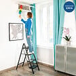 HOSTRÃ–M - Escabeau 4 marches FOLDPACT4, Marche pied pliable, Design ultra-compact, Marches larges 17,5 cm, Acier, Etagère temporaire, Garantie 5 ans, Hostrom - vignette