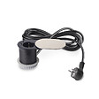 EMUCA - Multiconnecteur Vertikal Flat 60, diamètre 60mm, 1 x prise Schuko, 1 x USB Type A, 1 x USB Type C, Acier et Plastique, Acier inoxydable - vignette