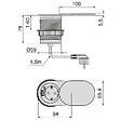 EMUCA - Multiconnecteur Vertikal Flat 60, diamètre 60mm, 1 x prise Schuko, 1 x USB Type A, 1 x USB Type C, Acier et Plastique, Acier inoxydable - vignette