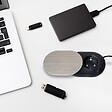 EMUCA - Multiconnecteur Vertikal Flat 60, diamètre 60mm, 1 x prise Schuko, 1 x USB Type A, 1 x USB Type C, Acier et Plastique, Acier inoxydable - vignette