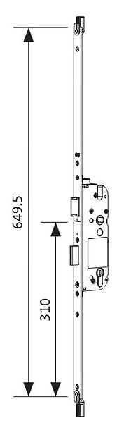 FERCO - Coffre de serrure principal SECURY X 45/92 têtière U24mm longueur 649,5mm cote D 310mm - FERCO - 6-39046-08-0-1 - large