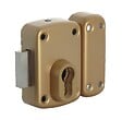 ISEO - Verrou en applique Arnov pour cylindre européen 62x92mm acier finition bronze or - ISEO - 1005EU01 - vignette