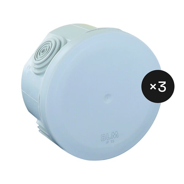 PROTEC - Lot de 3 boîtes étanches IP55 No Airbox Ø70x42mm - Protec - large