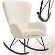 TECTAKE - Fauteuil à bascule SWING avec patins en acier et rembourrage épais crème/noir - vignette