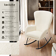 TECTAKE - Fauteuil à bascule SWING avec patins en acier et rembourrage épais crème/noir - vignette