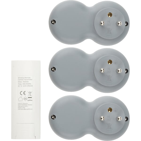 ZENITECH - Pack de 3 prises 2300W + télécommande - Blanc - Bolea - Zenitech - large