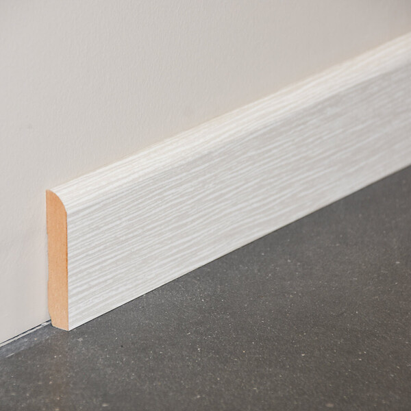 TECNOPROFILS - Plinthe MDF 2 m - Pin blanc - Lot de 5 - 100 x 10 mm - large