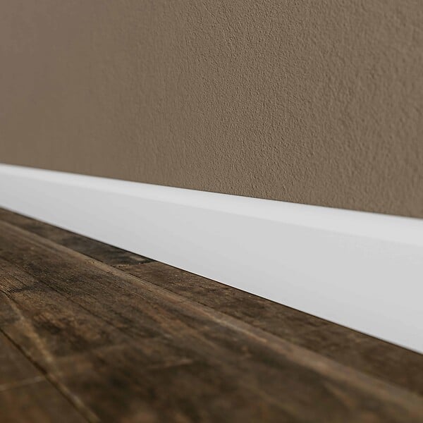 TECNOPROFILS - Plinthe MDF 2 m - Blanc - Lot de 5 - 100 x 10 mm - large