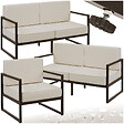 TECTAKE - Salon de jardin COMOSA pour 5 personnes marron/beige - vignette
