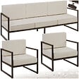 TECTAKE - Salon de jardin COMOSA pour 5 personnes marron/beige - vignette