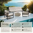 TECTAKE - Salon de jardin COMOSA pour 5 personnes marron/beige - vignette