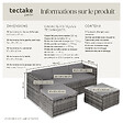 TECTAKE - Salon 5 places en rotin gris avec housses amovibles déperlantes cadre acier revêtu poudre - vignette