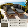 TECTAKE - Salon en rotin avec structure en aluminium Bellaria marron naturel - vignette