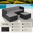 TECTAKE - Salon en rotin Lignano noir - vignette