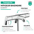 HANSGROHE - Mitigeur baignoire thermostatique Ecostat 1001 CL chromé avec colonnettes - vignette