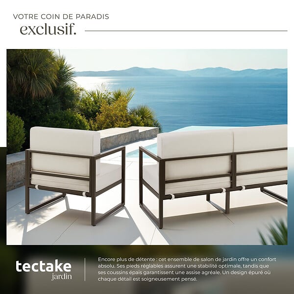 TECTAKE - Salon de jardin COMOSA pour 5 personnes marron/beige - large
