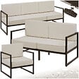 TECTAKE - Salon de jardin COMOSA pour 6 personnes marron/beige - vignette