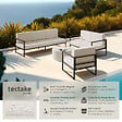 TECTAKE - Salon de jardin COMOSA pour 6 personnes marron/beige - vignette