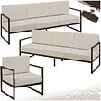 TECTAKE - Salon de jardin COMOSA pour 7 personnes marron/beige - vignette
