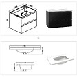 AICA SANITAIRE - AICA Meuble salle de bain 80cm noir brillant avec 2 tiroirs à fermeture automatique et simple lavabo céramique - vignette