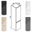 AICA SANITAIRE - AICA ensemble meuble salle de bain 80 cm Chêne Wotan brillant avec 2 tiroirs à fermeture automatique, lavabo céramique simple + colonne, suspendu - vignette