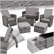 TECTAKE - Salon en rotin Bari gris - vignette