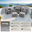 TECTAKE - Salon en rotin Bari gris - vignette