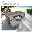 TECTAKE - Canapé jardin en résine tressée gris 7 places modulable coussins déperlants table avec verre - vignette