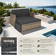 TECTAKE - Canapé de jardin lounge modulable en résine nature avec coussins hydrofuges amovibles - vignette