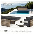 TECTAKE - Canapé de jardin lounge modulable en résine nature avec coussins hydrofuges amovibles - vignette
