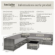 TECTAKE - Salon de jardin rotin en résine modulaire 6 places avec table verre coussins gris - vignette