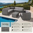 TECTAKE - Canapé de jardin Pisa 5 places avec coffre de rangement, variante 2 gris - vignette