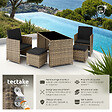 TECTAKE - Salon de jardin en résine tressée PALERME 4 places marron naturel - vignette