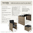 TECTAKE - Salon de jardin en résine tressée PALERME 4 places marron naturel - vignette