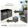 TECTAKE - Salon de jardin résistant UV 4 places en acier poly rotin gris ensemble mobilier extérieur - vignette