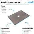 WEDI - Receveur à carreler FUNDO PRIMO écoulement centré - Carré : 1200 x 1200 x 40 mm - vignette