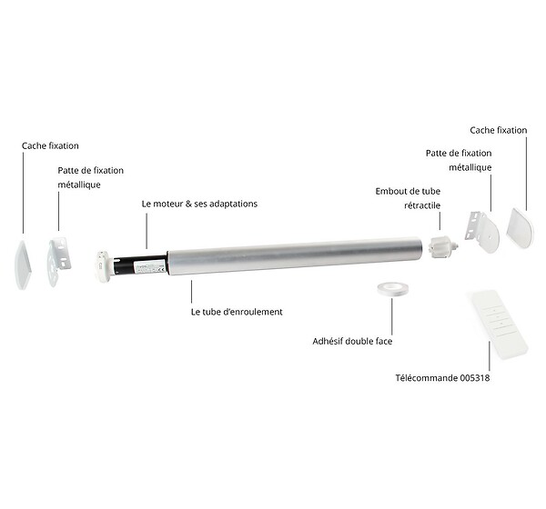 AVOSDIM - Pack motorisation store enrouleur ø40 120cm - large