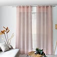 C MA DECO - Voilage tamisant avec jour échelle Elena - 8 œillets - Rose effet lin - 140x240cm - vignette