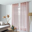 C MA DECO - Voilage tamisant avec jour échelle Elena - 8 œillets - Rose effet lin - 140x240cm - vignette