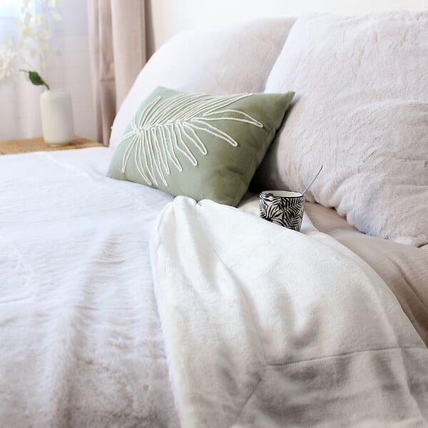 C MA DECO - Couverture RABBIT imprimée effet fourrure/flanelle - large