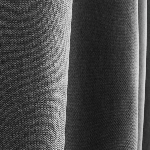 C MA DECO - Rideau en velours chenillé - Œillets - Gris foncé - 140x240cm - large