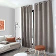 C MA DECO - Rideau en velours chenillé - Œillets - Taupe - 140x240cm - vignette